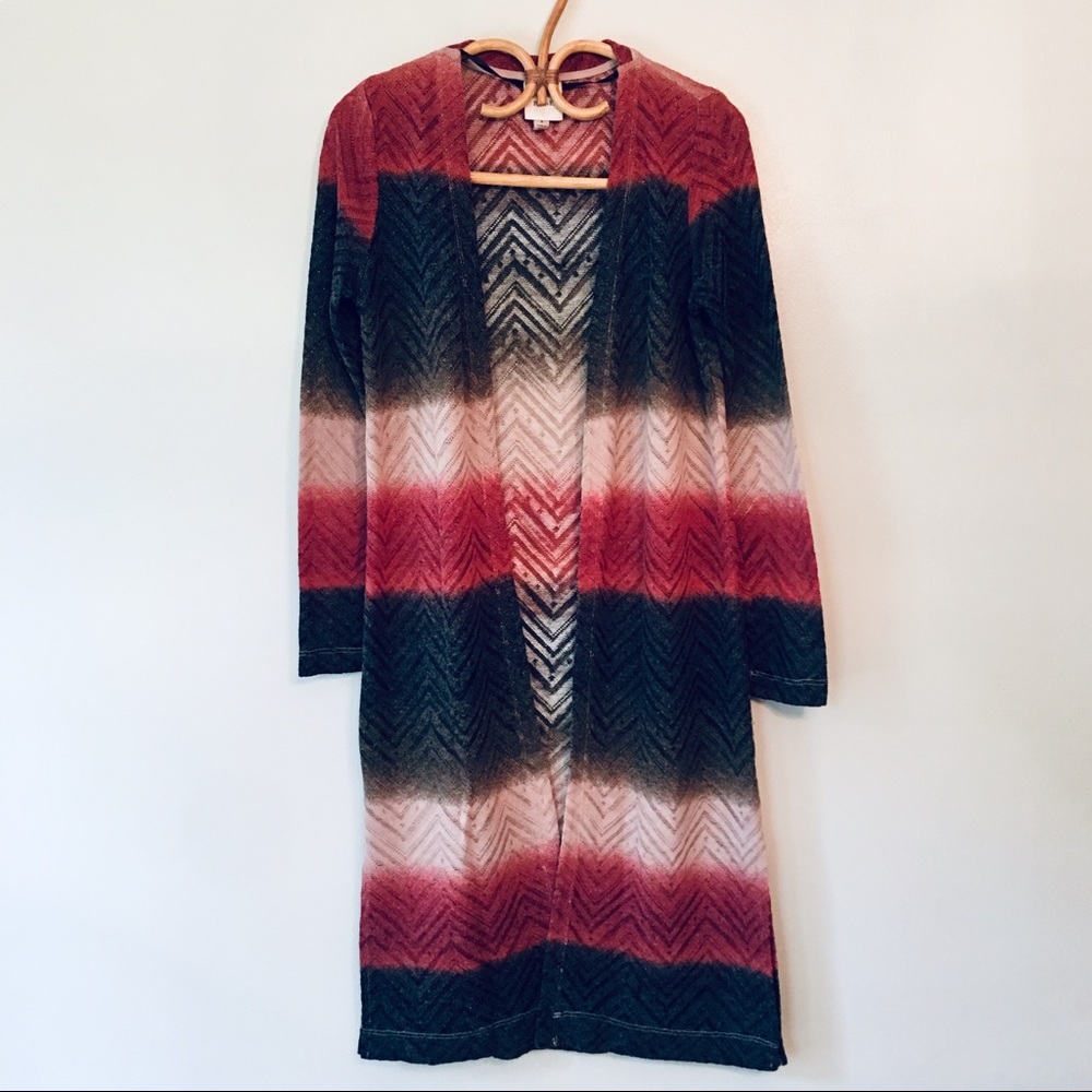 Lightweight Patterned Duster Sweater - Picture 3 of 7